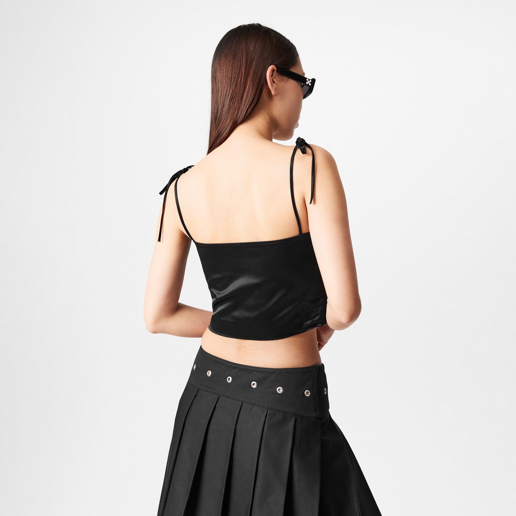 Women's Satin Twist T-Design Top