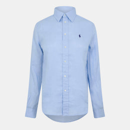 Women's Linen Long-Sleeve Plain Shirt