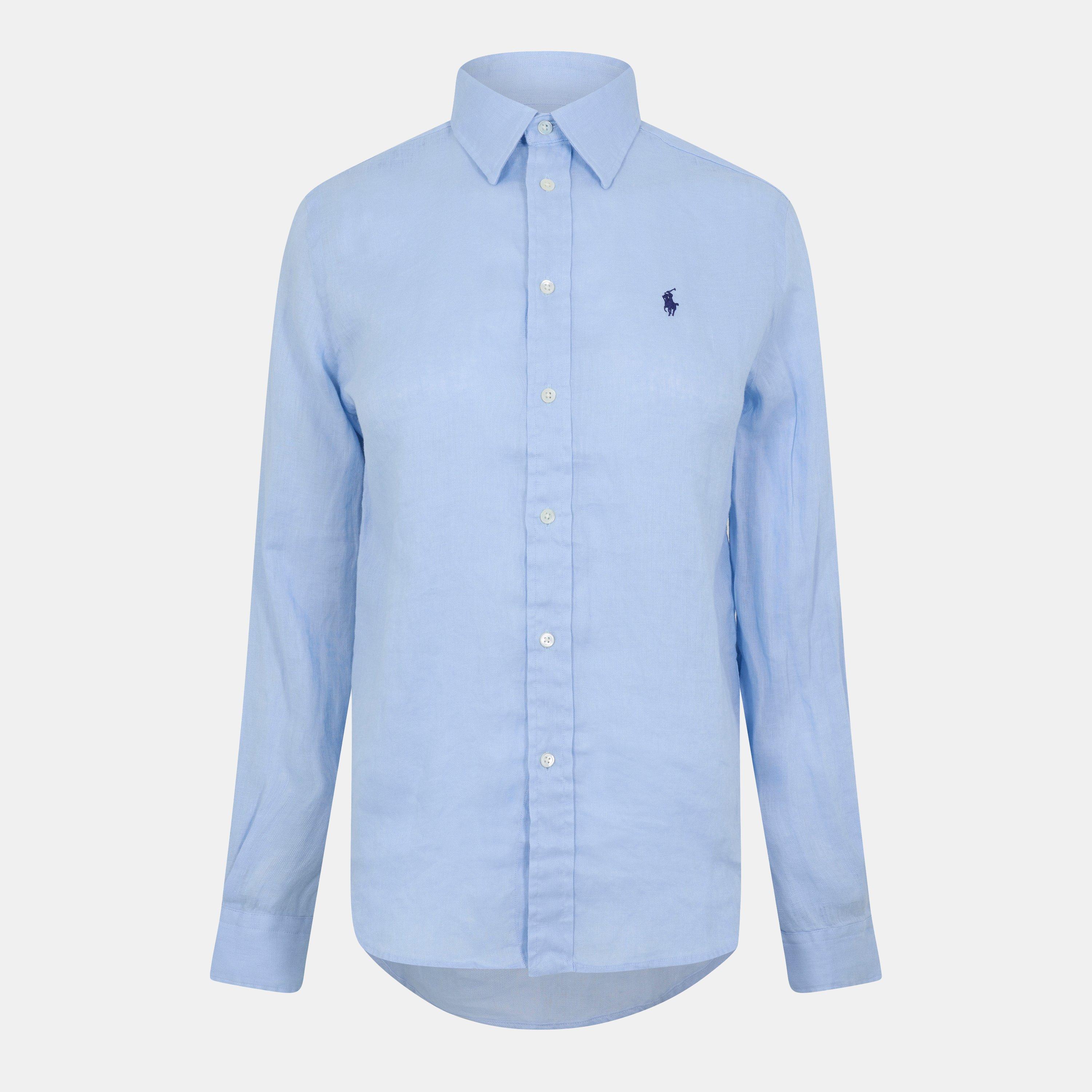 Women's Linen Long-Sleeve Plain Shirt