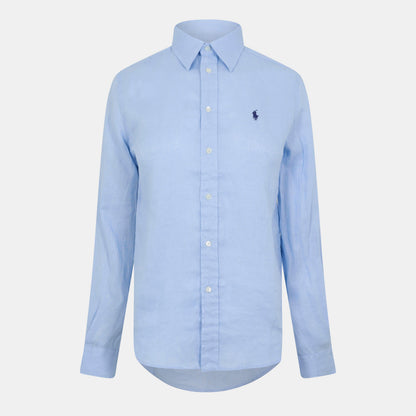 Women's Linen Long-Sleeve Plain Shirt