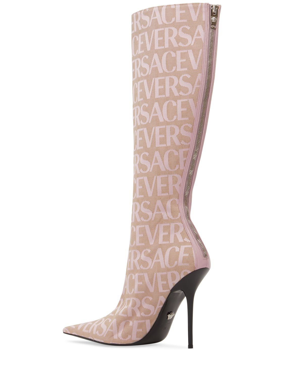 Versace Versace 110mm Canvas & leather boots - Size: UK 3 Heels | Shop From The Mirage