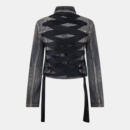 Bal Lace-Up Structured Denim Jacket
