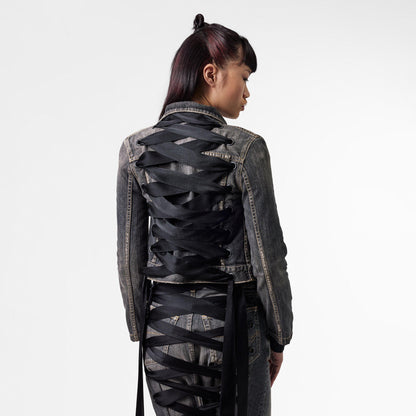 Bal Lace-Up Structured Denim Jacket