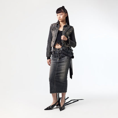 Bal Lace-Up Structured Denim Jacket