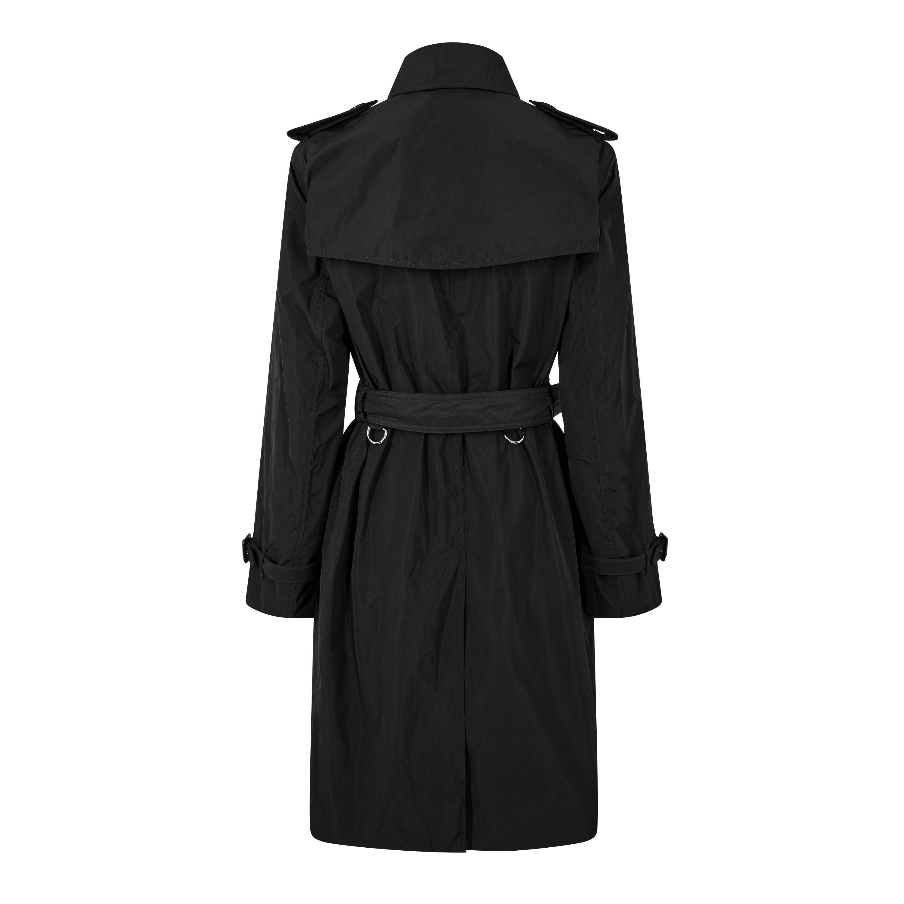 Kensington Check Mid-Length Hooded Long Sleeve Trench Coat