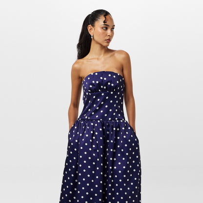 Polka Corset Midi Dress