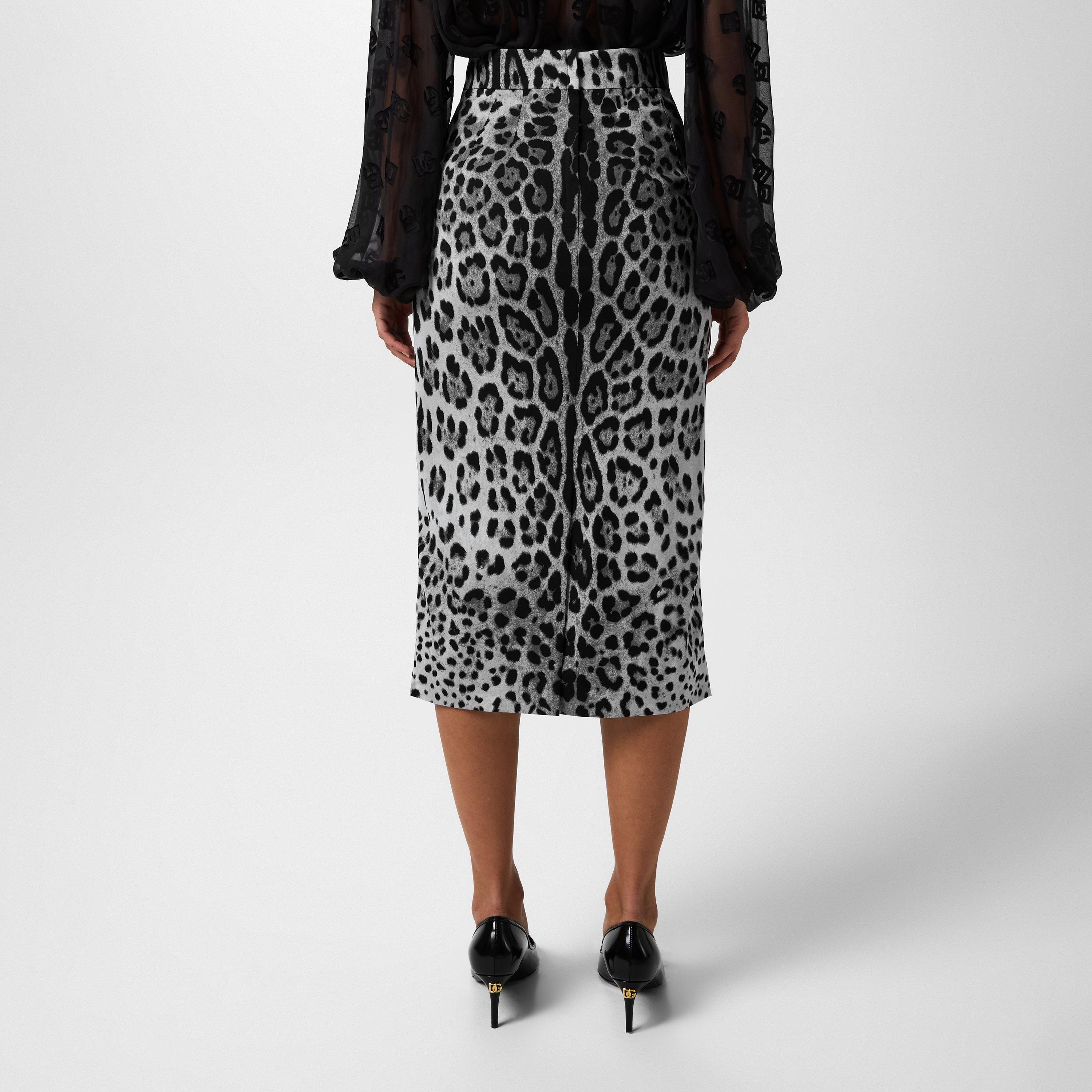 Leopard Print Midi Skirt