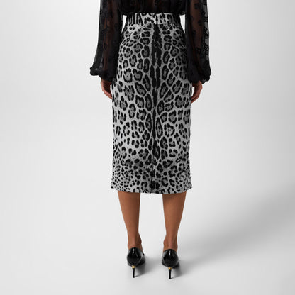Leopard Print Midi Skirt