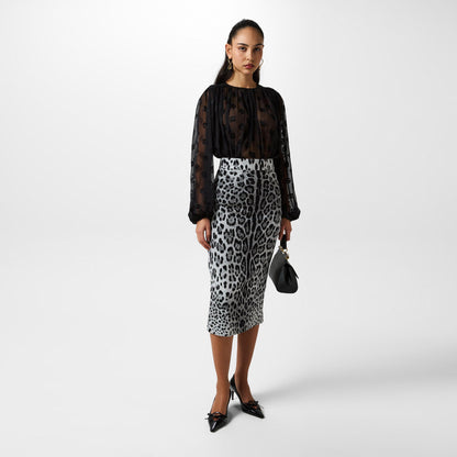 Leopard Print Midi Skirt