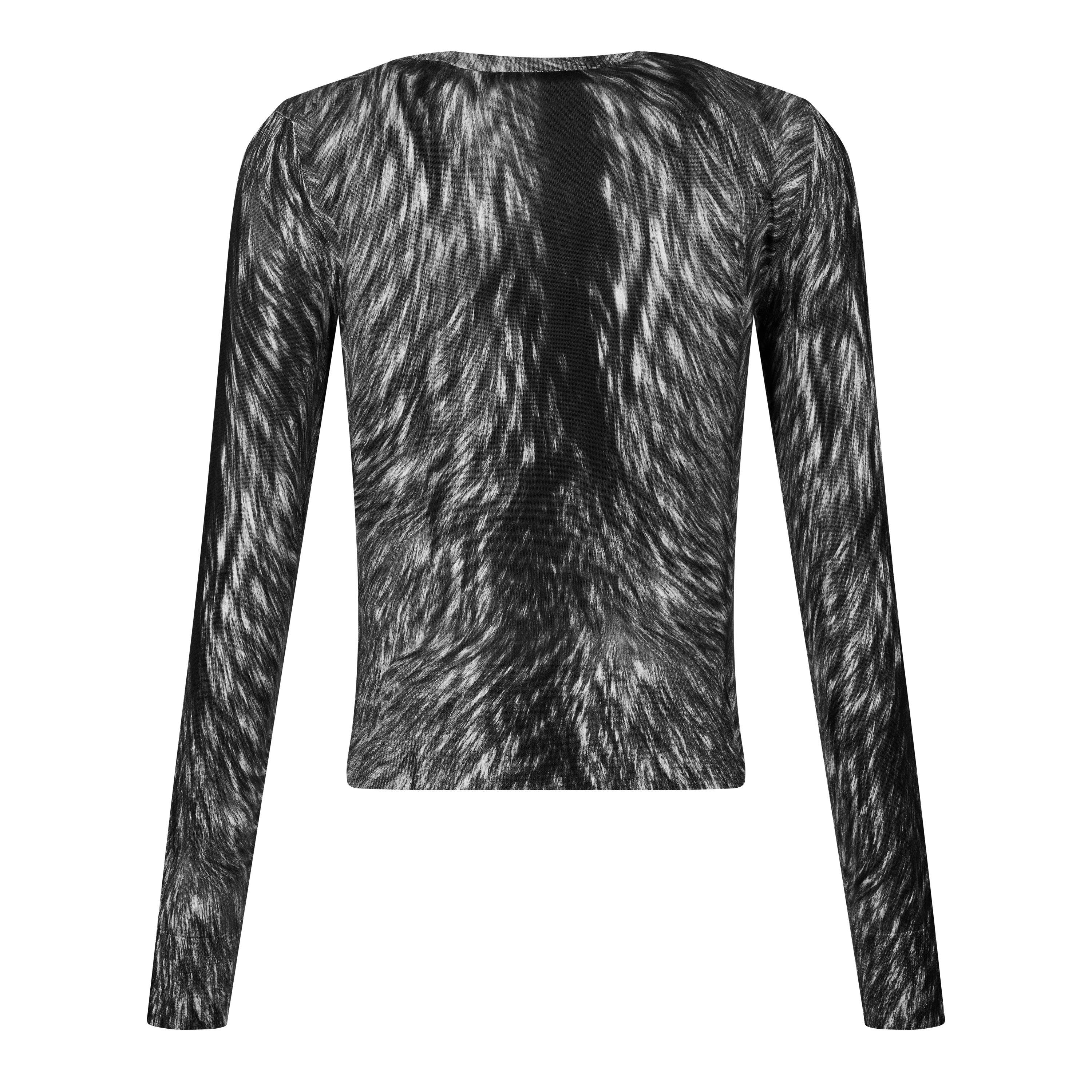 Pattern Print Knitted Crew Neck Jumper