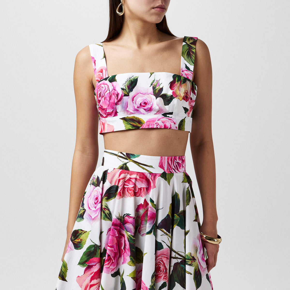 Rose Print Cotton Bralette Top