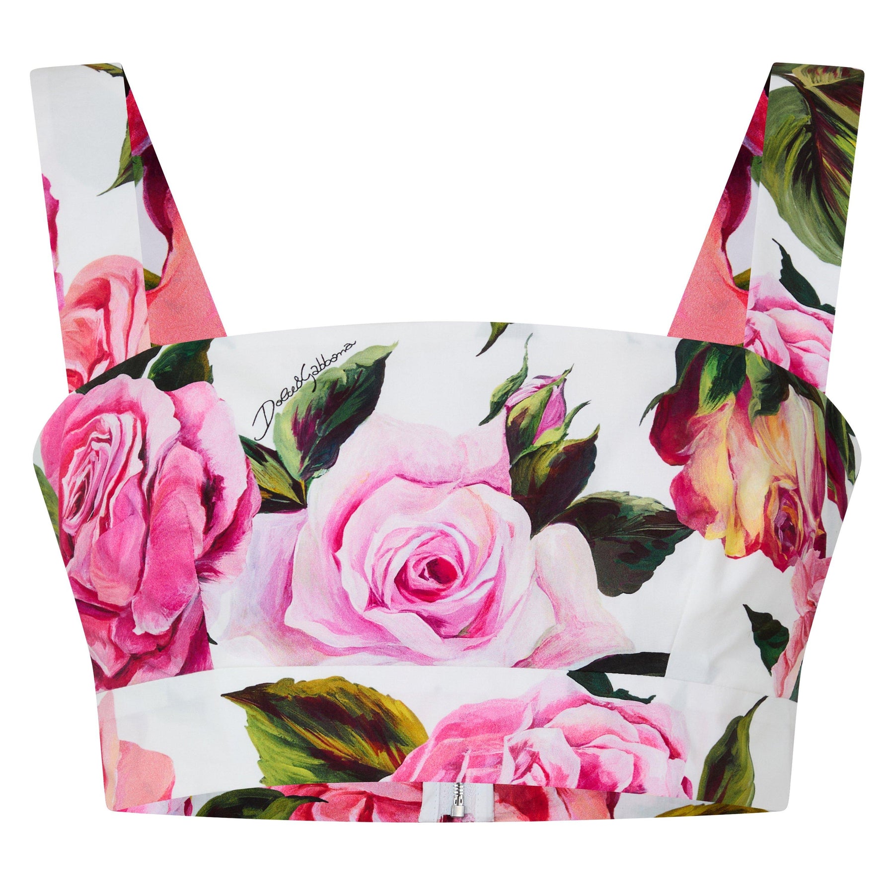 Rose Print Cotton Bralette Top