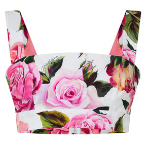Rose Print Cotton Bralette Top