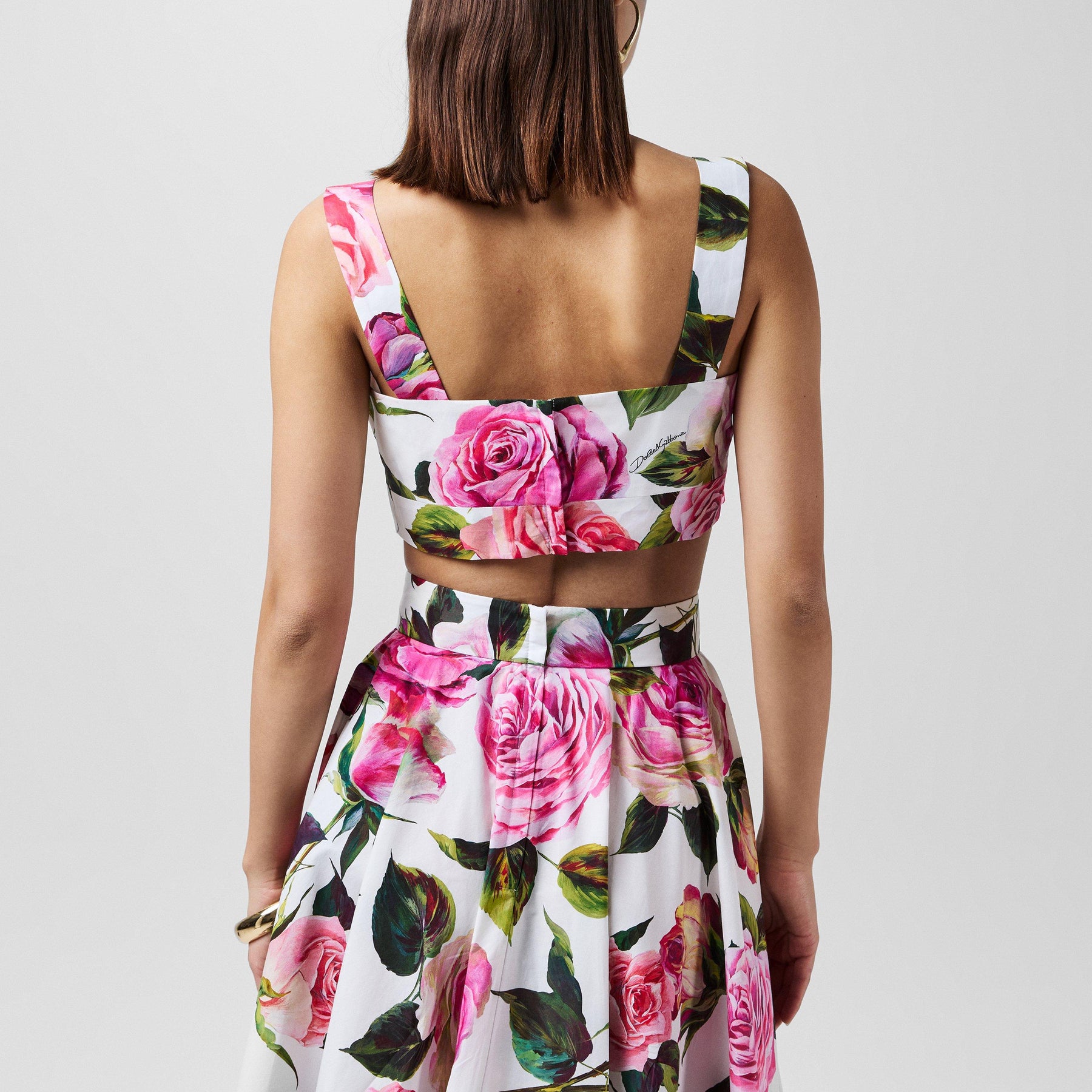 Rose Print Cotton Bralette Top