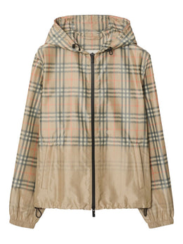 Burberry gradient check hooded lightweight jacket