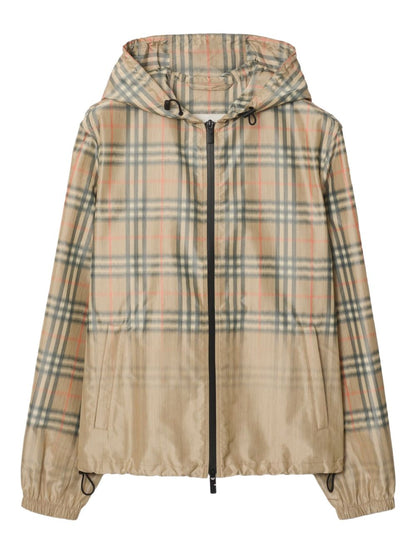 Burberry gradient check hooded lightweight jacket