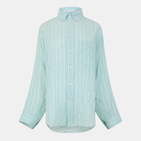 Women's Long-Sleeve Cocoon Patterned Shirt