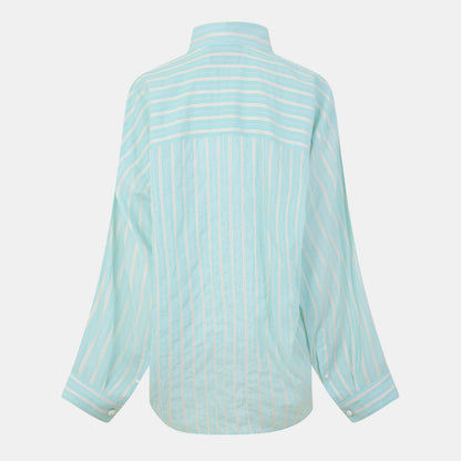 Cocoon Long Sleeve Patterned Relaxed Fit Shirt