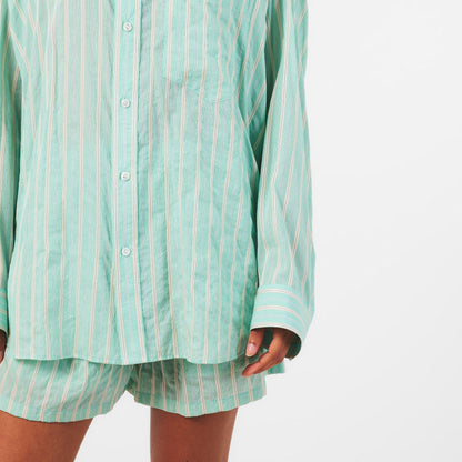 Cocoon Long Sleeve Patterned Relaxed Fit Shirt