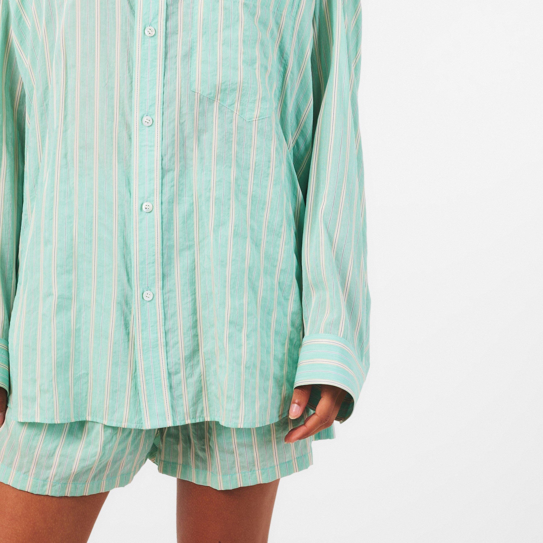 Women's Long-Sleeve Cocoon Patterned Shirt