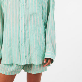 Women's Long-Sleeve Cocoon Patterned Shirt