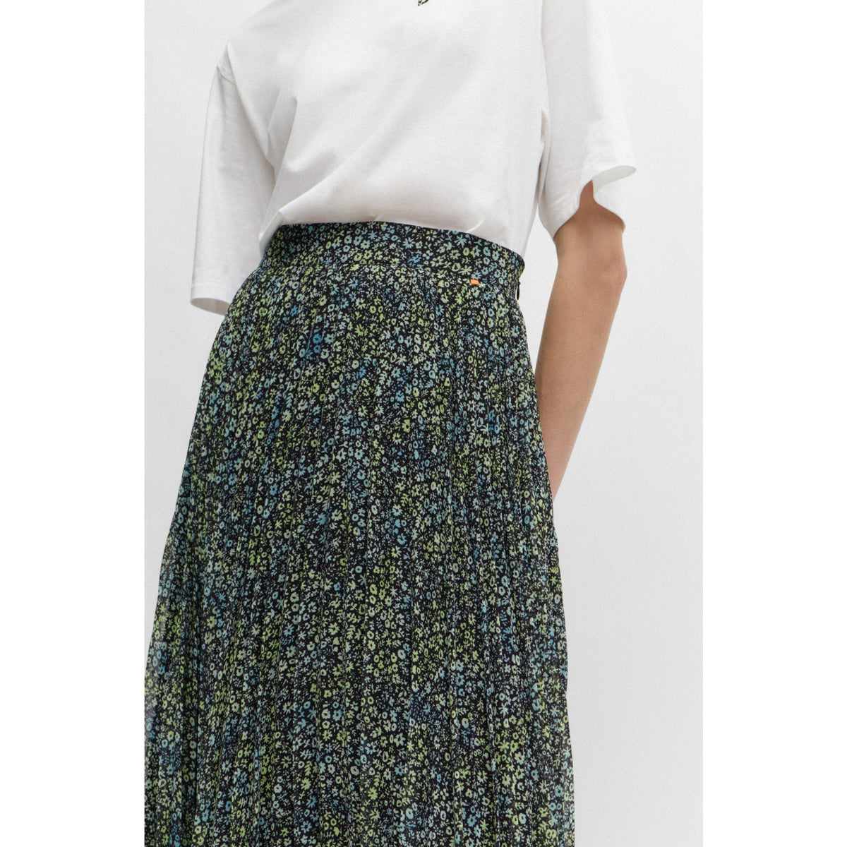 Printed Plisse Skirt