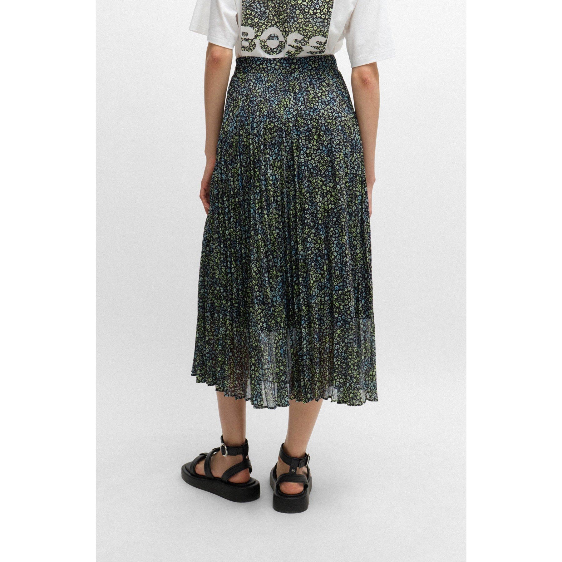 Printed Plisse Skirt