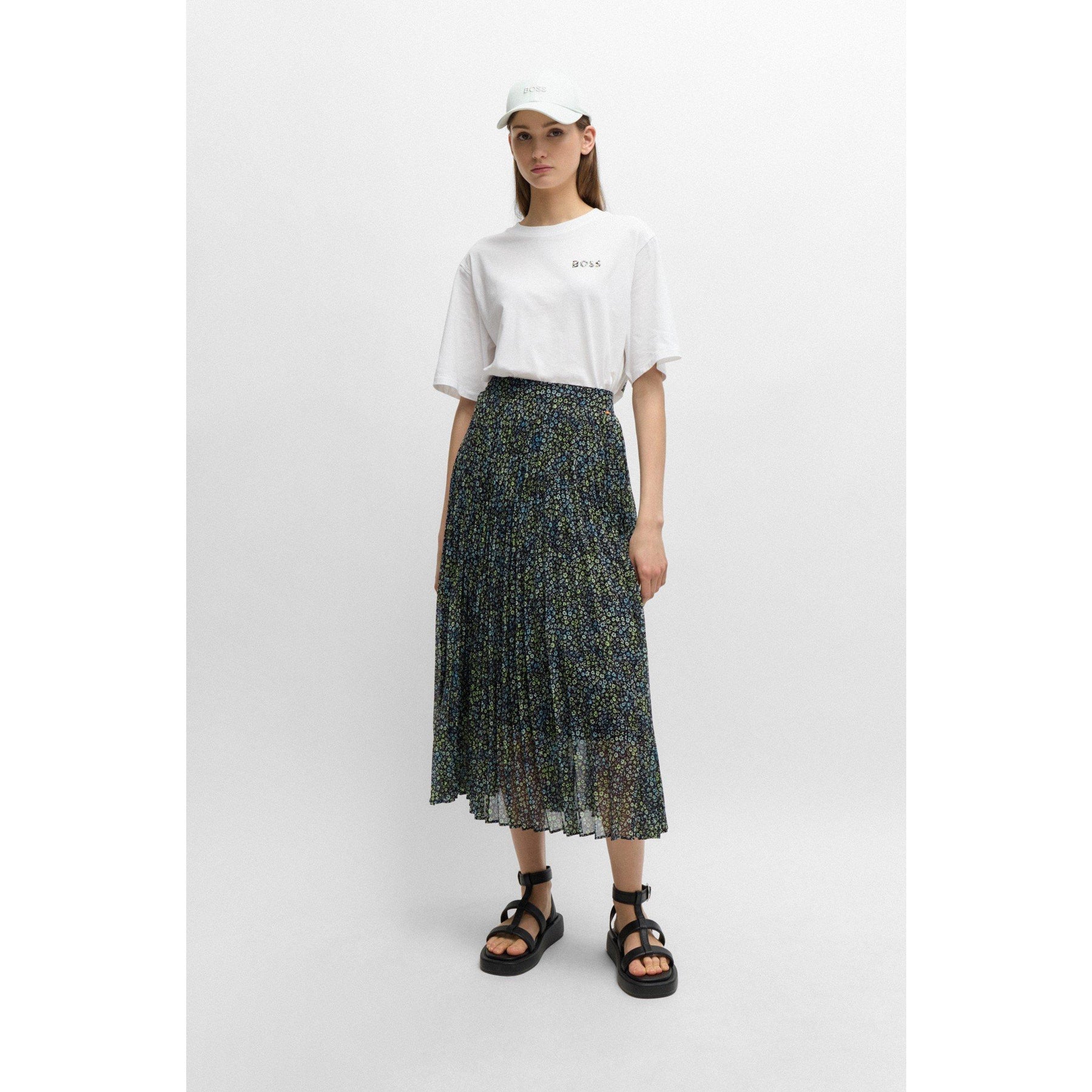 Printed Plisse Skirt