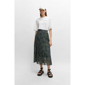 Printed Plisse Skirt
