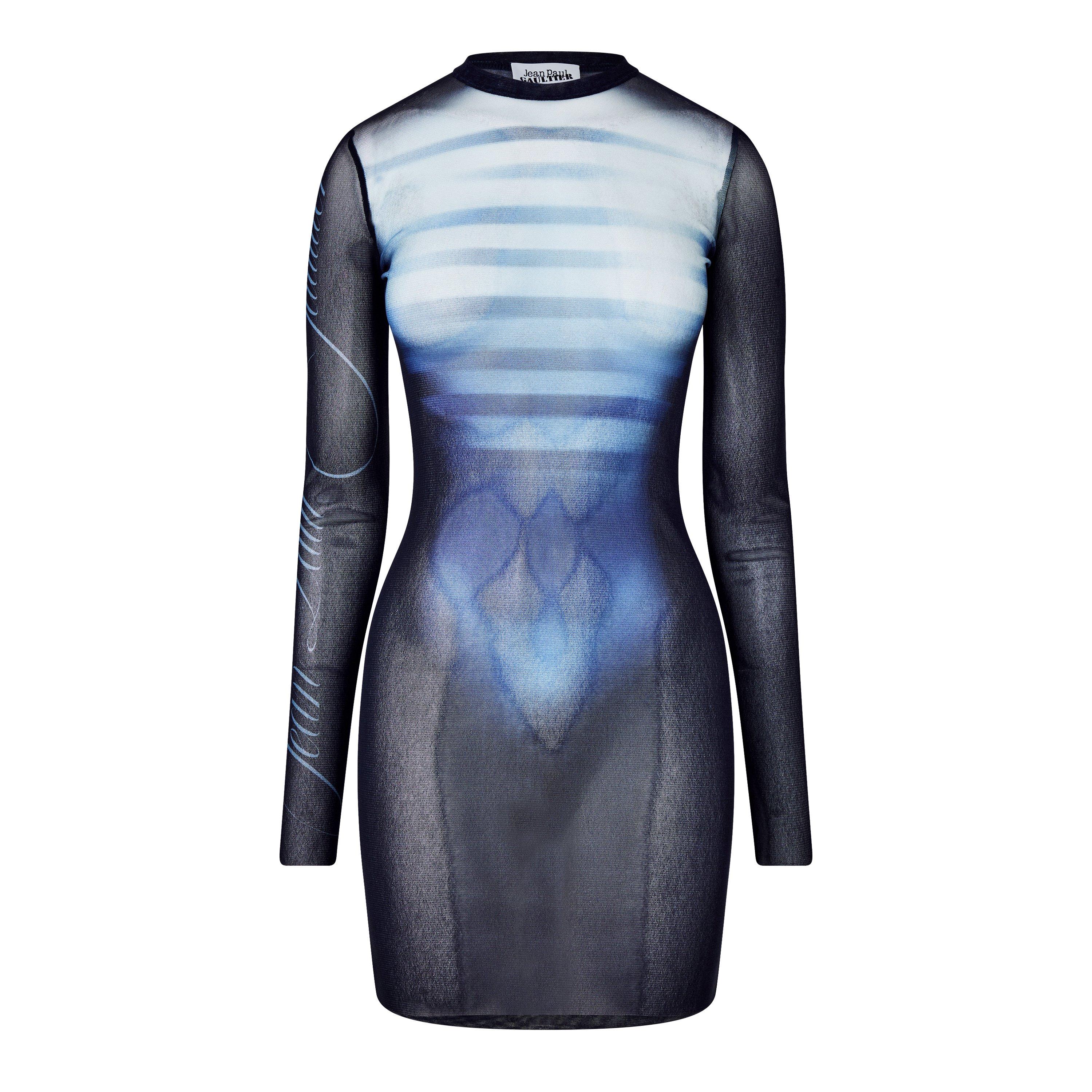 Long Sleeve Mesh Mini Dress