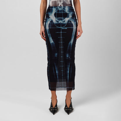 Skeleton High-Waisted Maxi Skirt