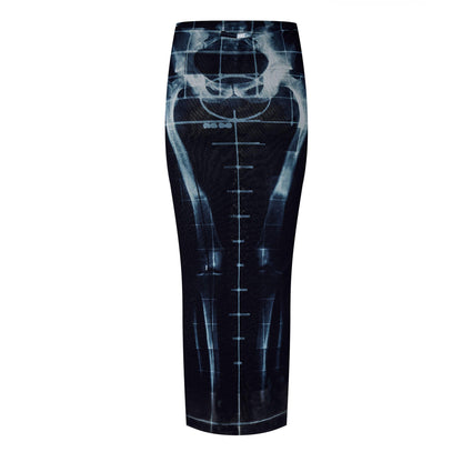 Skeleton High-Waisted Maxi Skirt