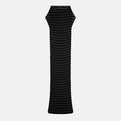 The Mariniere Striped Black Dress