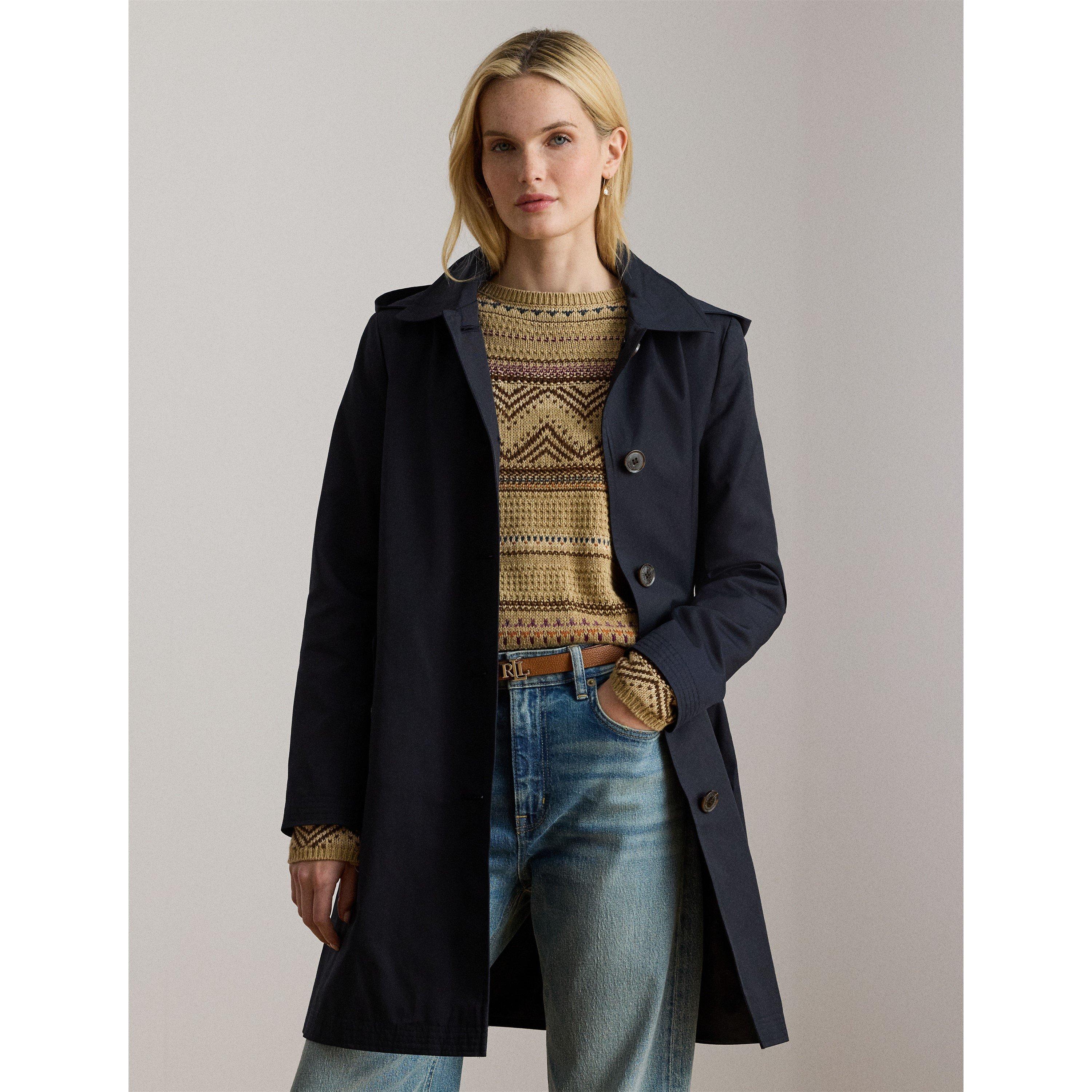 Genuine Leather Structured Trench Coat