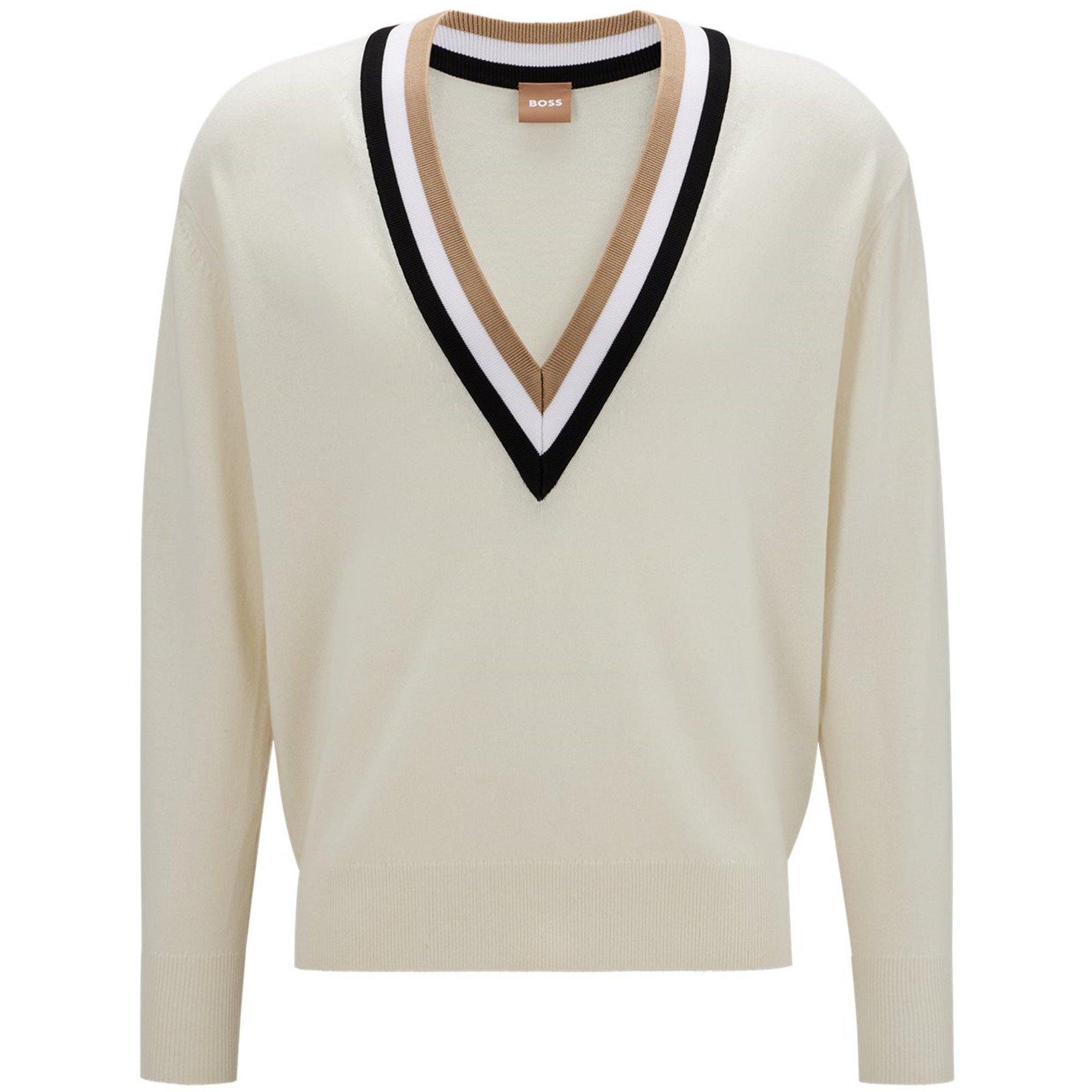 Women's Felipina Knitted Jumper, V-neckline, Stripes