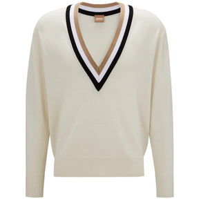 Women's Felipina Knitted Jumper, V-neckline, Stripes