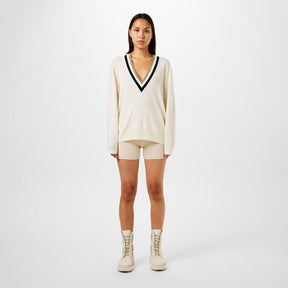 Women's Felipina Knitted Jumper, V-neckline, Stripes