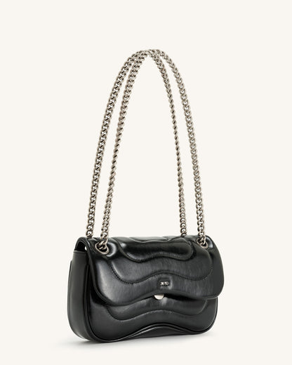 Tina Quilted Chain Crossbody - Blue Denim
