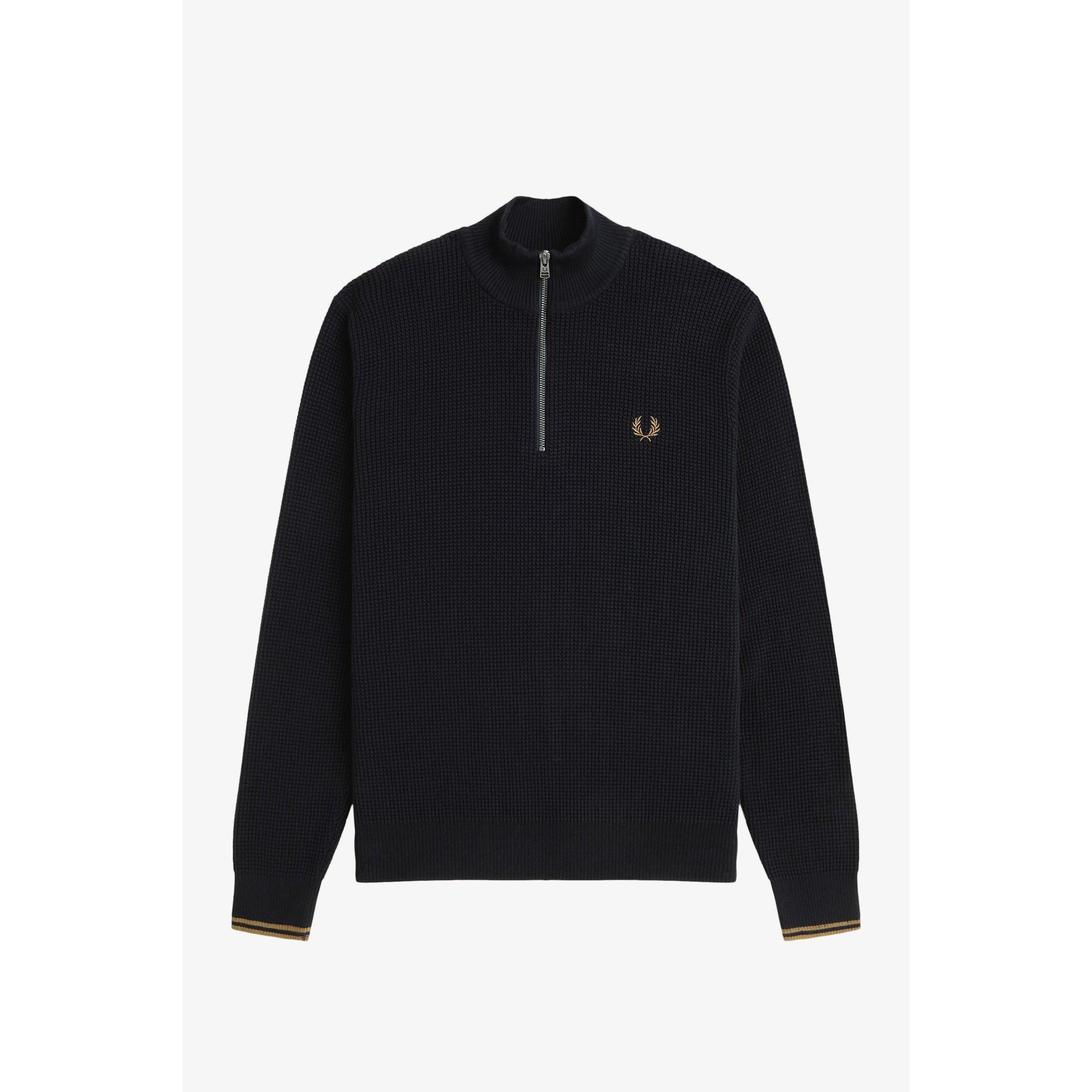 Waffle Stitch Half Zip Jumper