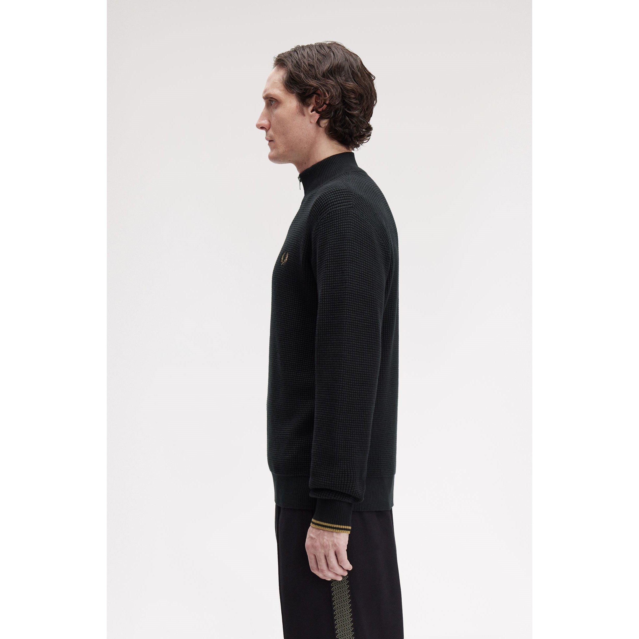 Waffle Stitch Half Zip Jumper
