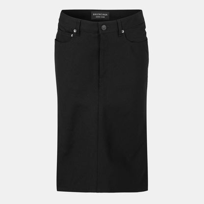 Denim Mid-Rise Skirt