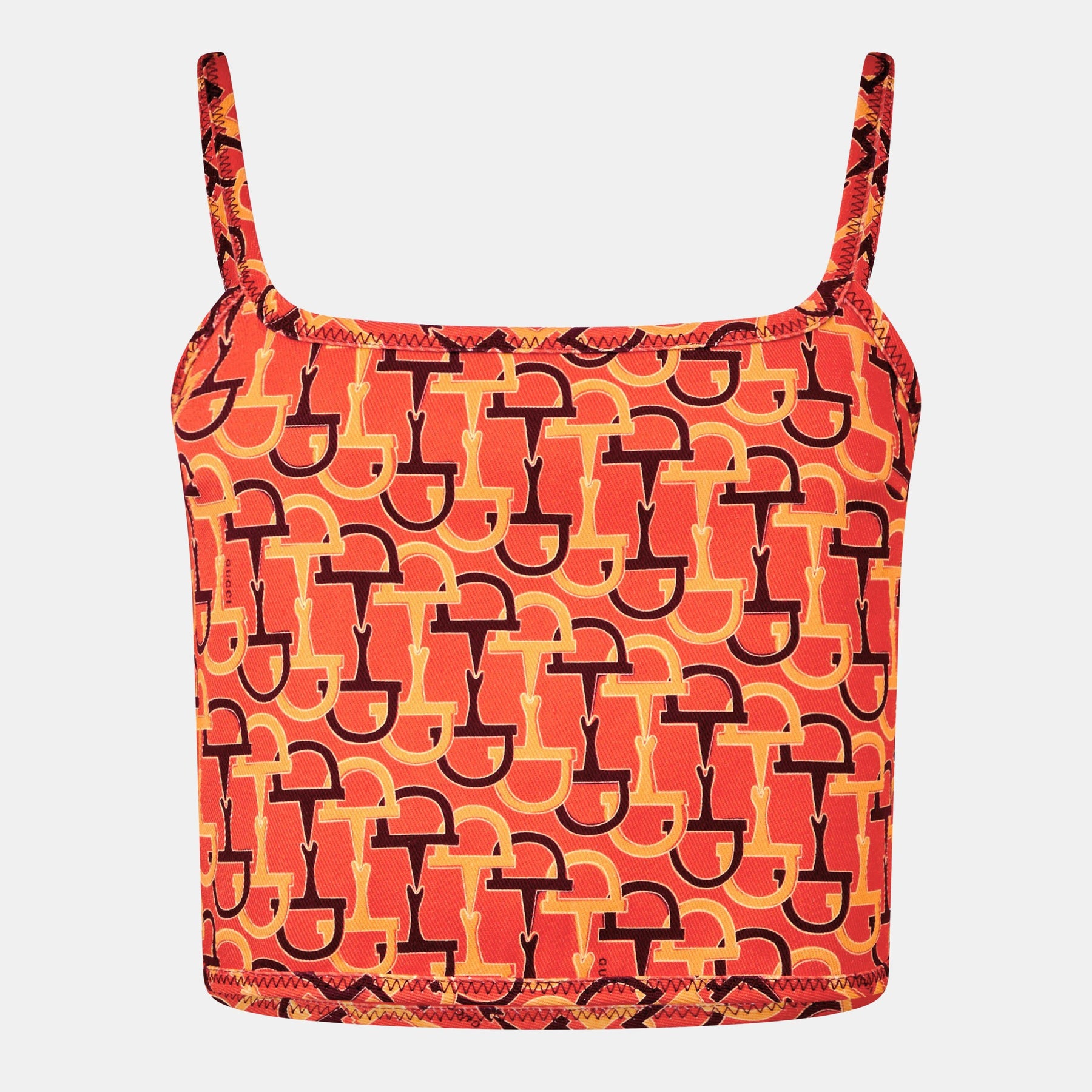 Cropped Printed Cotton-Twill Top