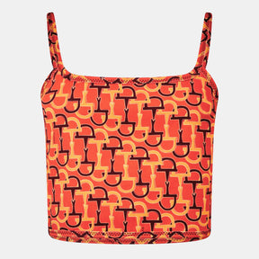 Cropped Printed Cotton-Twill Top