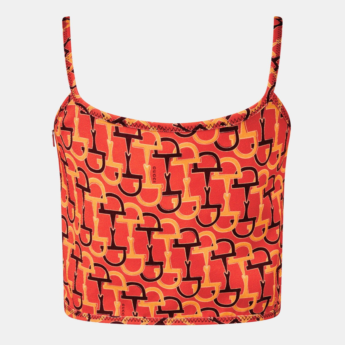 Cropped Printed Cotton-Twill Top