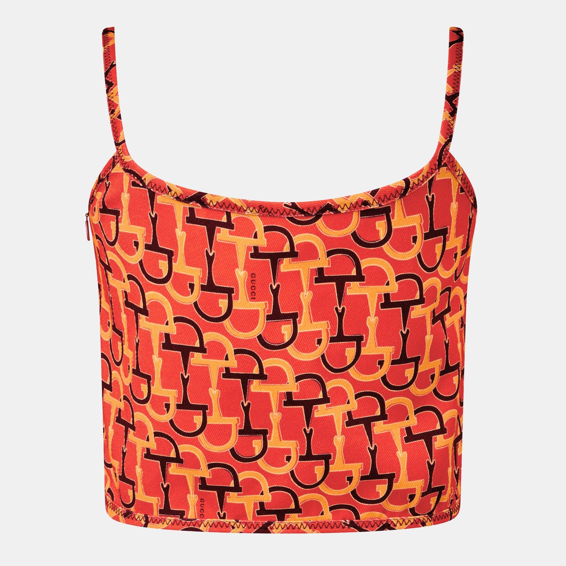 Cropped Printed Cotton-Twill Top