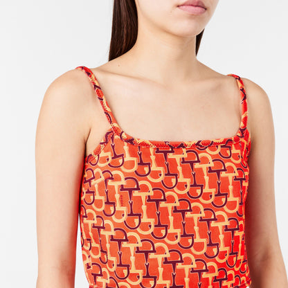 Cropped Printed Cotton-Twill Top