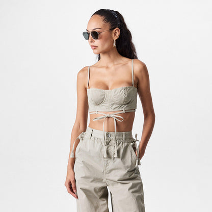 Twill Top With Tie Detailing
