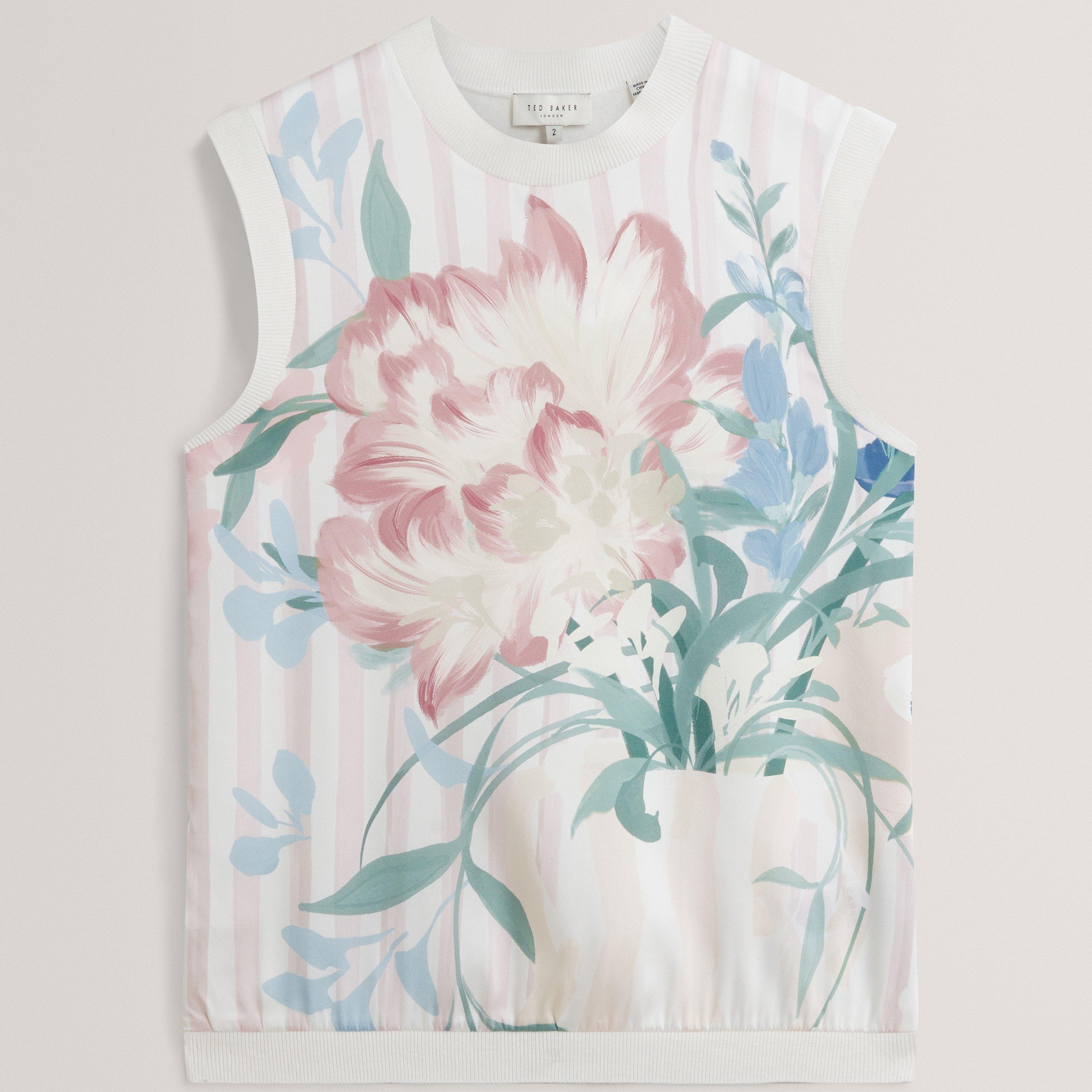 Ted Baker Floral Printed Front Knit Tank Top