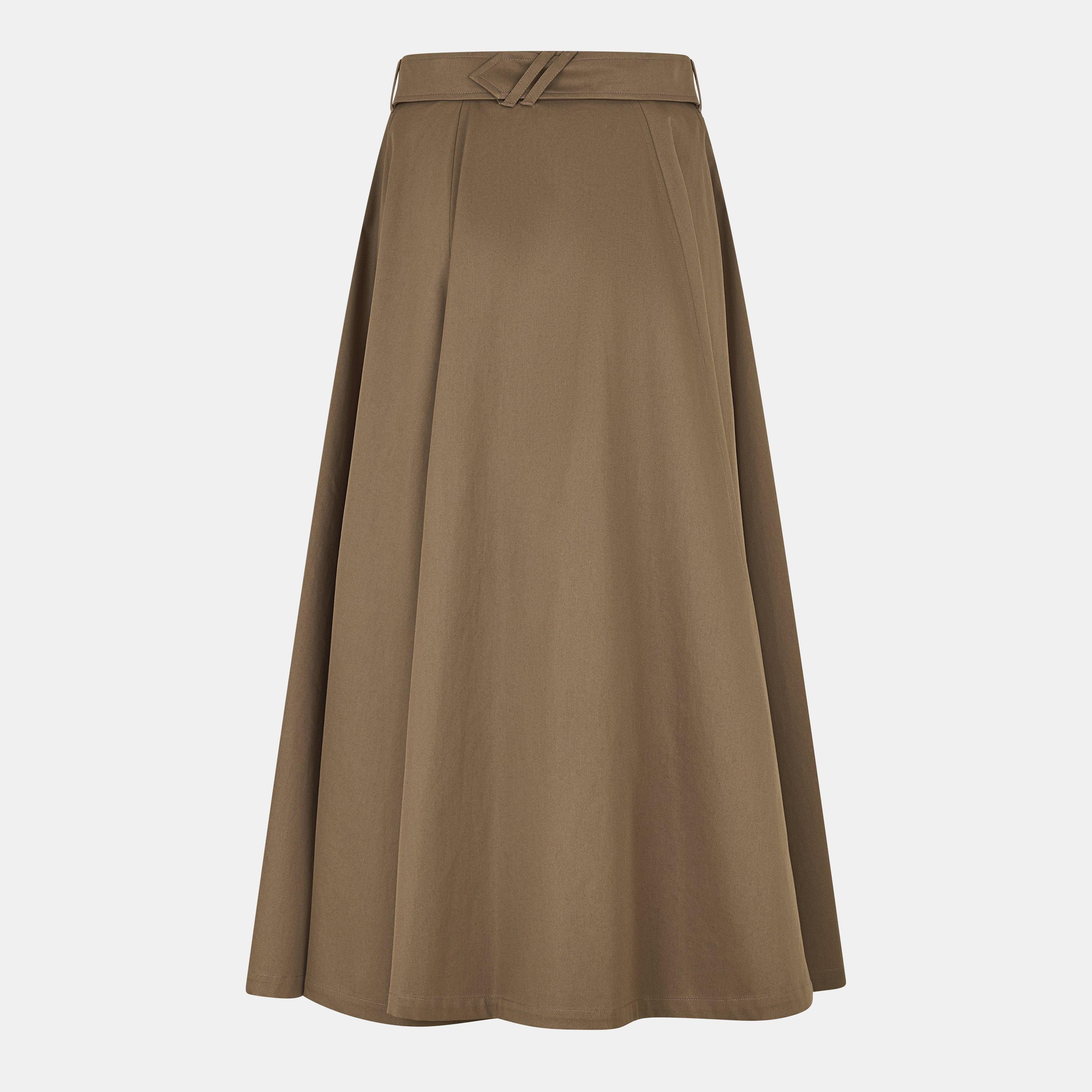 Brenda High Waisted Flared Skirt