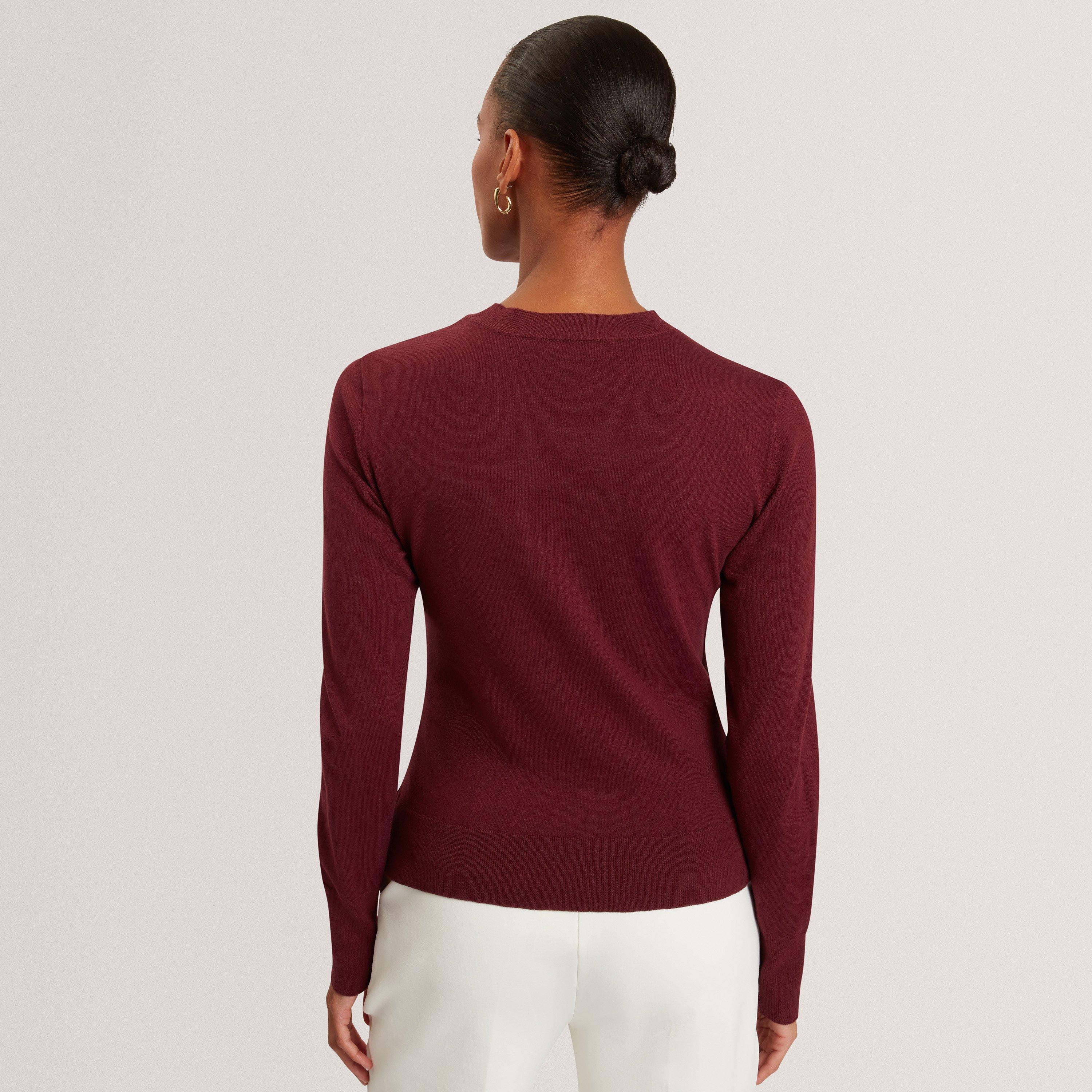 Ted Printed Satin Front Fine Knit Top